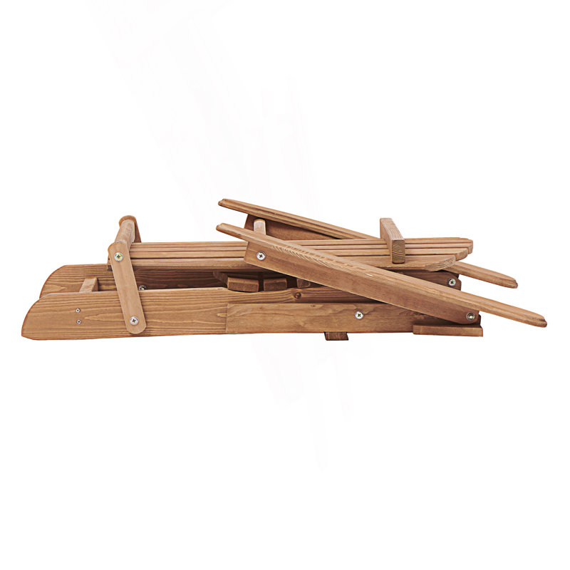 Set Of 2 Outdoor Folding Adirondack Chair, Light Brown