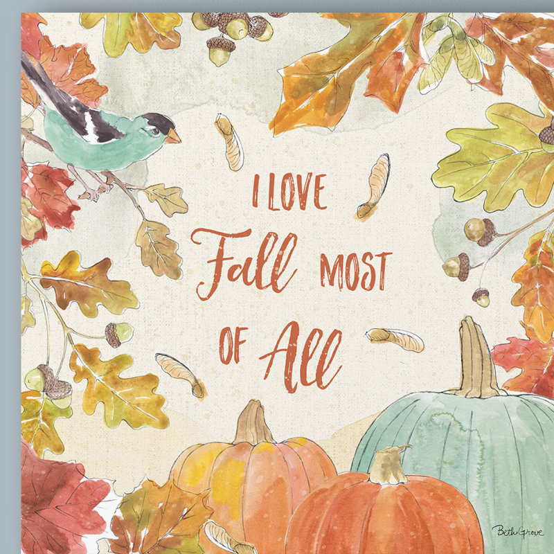 «Falling for Fall III», reproduction de peinture à l'aquarelle sur toile tendue, H 24 po x l 24 po x P 2 po