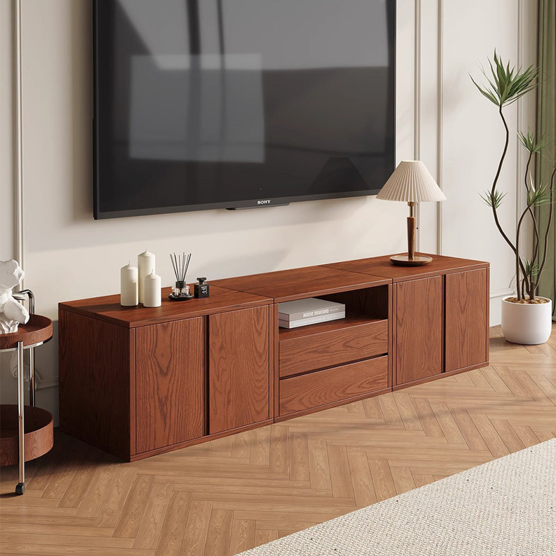 Meuble télé rétro minimaliste, H 19,69 po x L 68,5 po x l 15,75 po