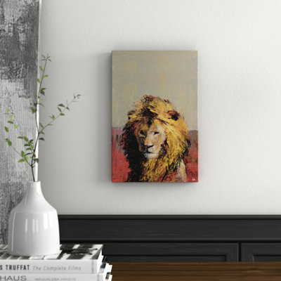 Bonjour Lion Wrapped Canvas Painting