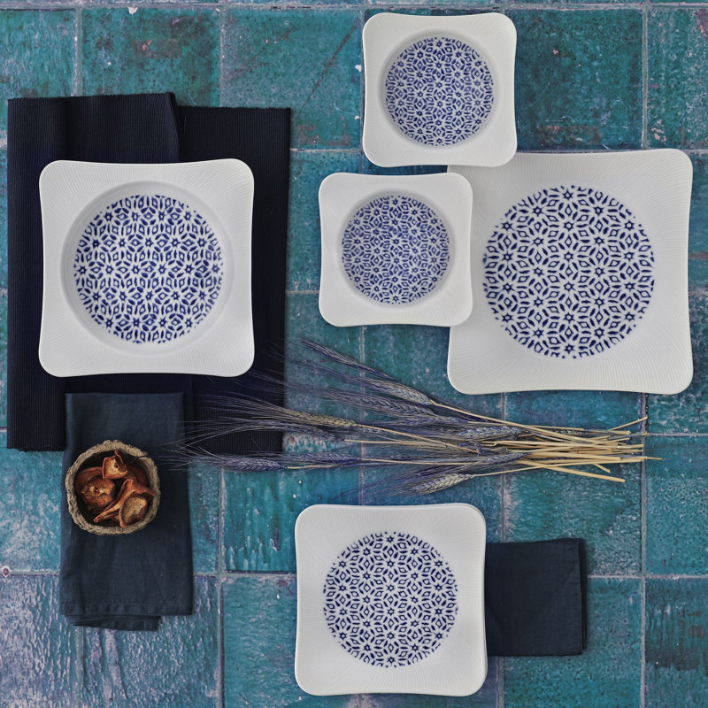 Amel 24 Piece Porcelain China Dinnerware Set - Service for 6