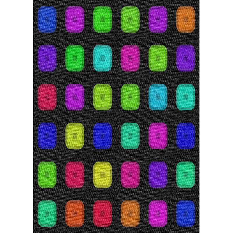 Tapis multicolore en laine touffeté à la main Centerburg