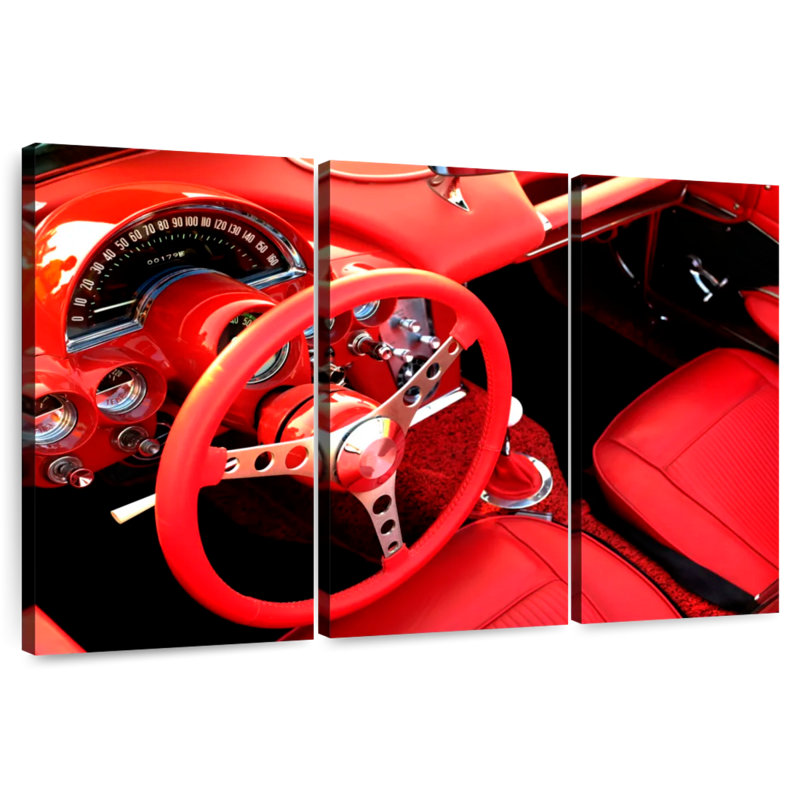 Mehar Sports Car Red Interior, 20" H x 33" W