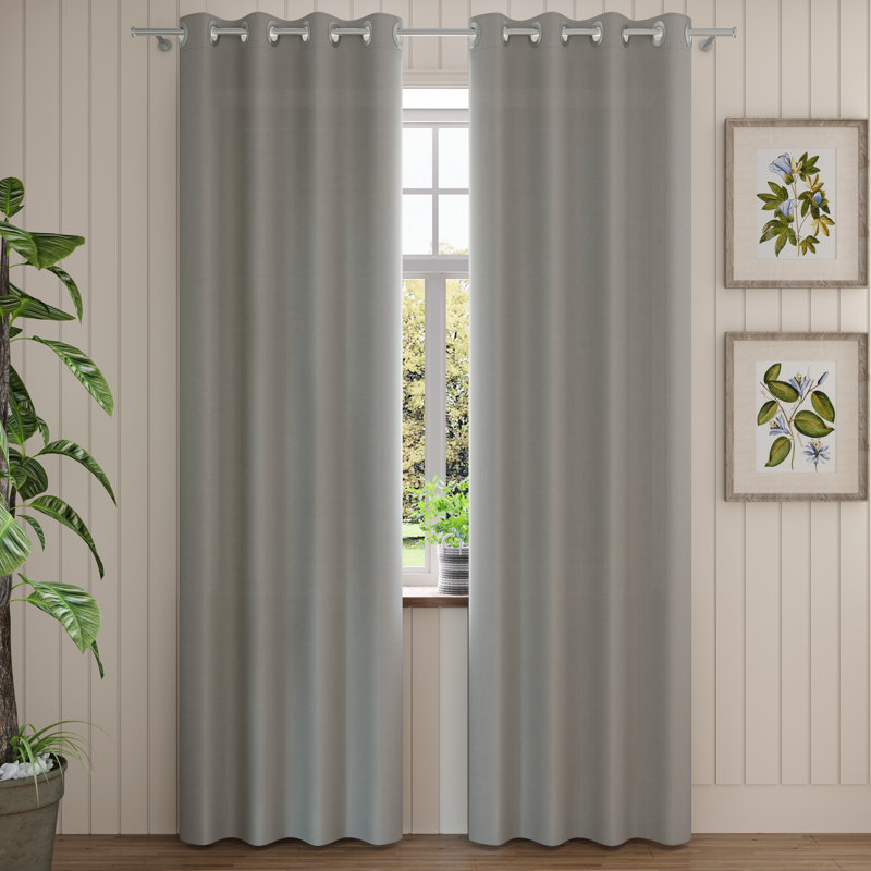 Kerbi Sunbrella Indoor/Outdoor Single Curtain Panel, Spectrum Dove, 52" W x 96" H
