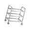 3 Tier 95 x 50 x 95cm Large Rolling Catering Storage Cart ,Serving Utility Trolley with Locking Wheels Silver