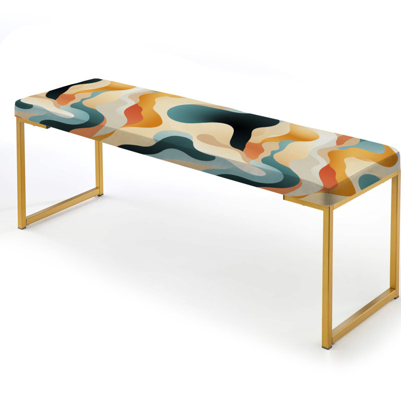 Motif contemporain camouflage neutre - banc rembourré or camouflage