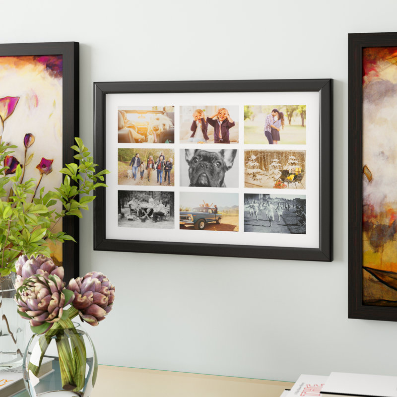 Black Matte Picture Frame with Mat, 18.5" x 24.5", 4" x 6"