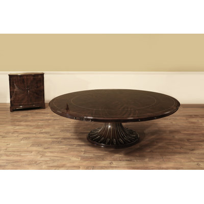 Extendable Mahogany Round Solid Wood Dining Table
