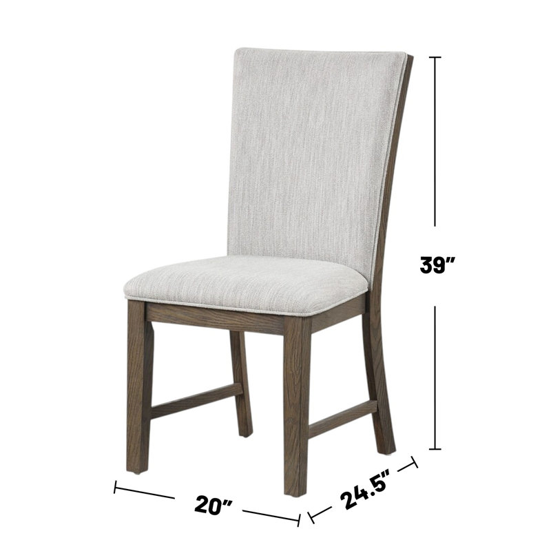 Ensemble de 2 chaises de salle à manger rembourrées avec pieds en bois de chêne
