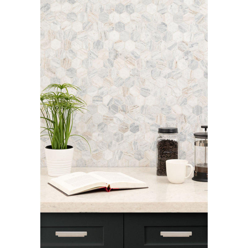 Terra Bella Hexagon 12 in. x 12 in. Honed Marble Mosaic Floor and Wall Tile