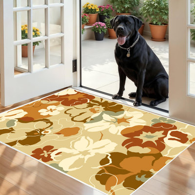 Tapis intérieur / extérieur en flanelle, tapis antidérapant doux pour patio de chambre à coucher