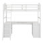 Lit mezzanine avec tiroirs, armoire, tablettes et bureau, lit mezzanine en bois avec bureau