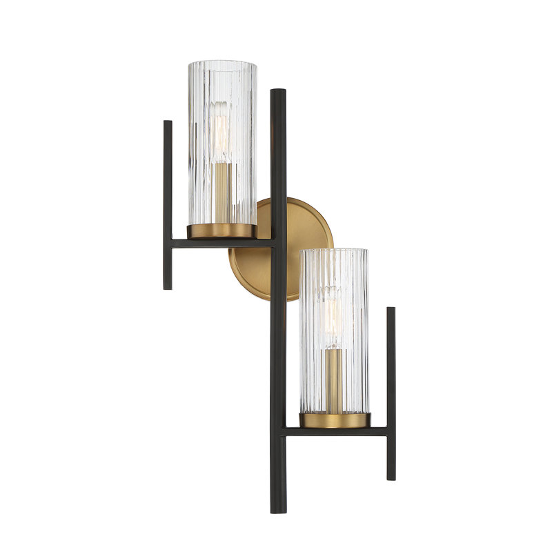  Applique murale 2 lumières Midland avec accents laiton chaud Midland