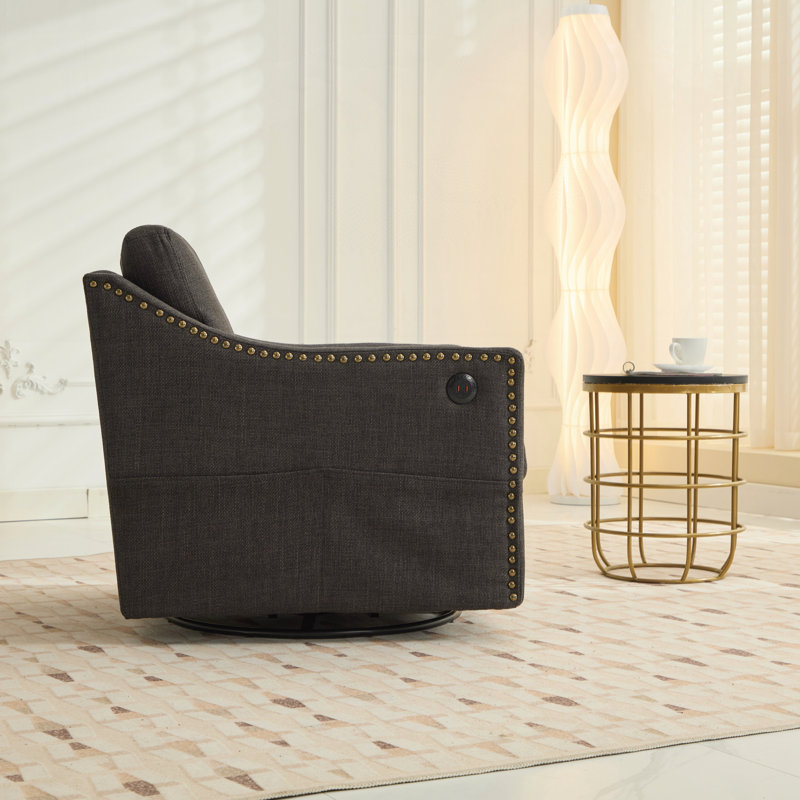 Swivel Rotating Accent Chair with USB