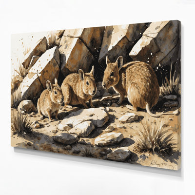 Art mural sur toile beige Wildlife Rock