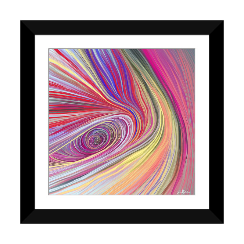 « pure abstract bis », impression sur toile tendue, Papier d'art encadré noir, Blanc, H 16 po x l 16 po x P 1 po