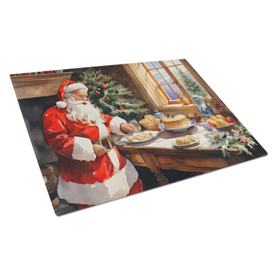 Biscuits avec grande planche à découper en verre Père Noël