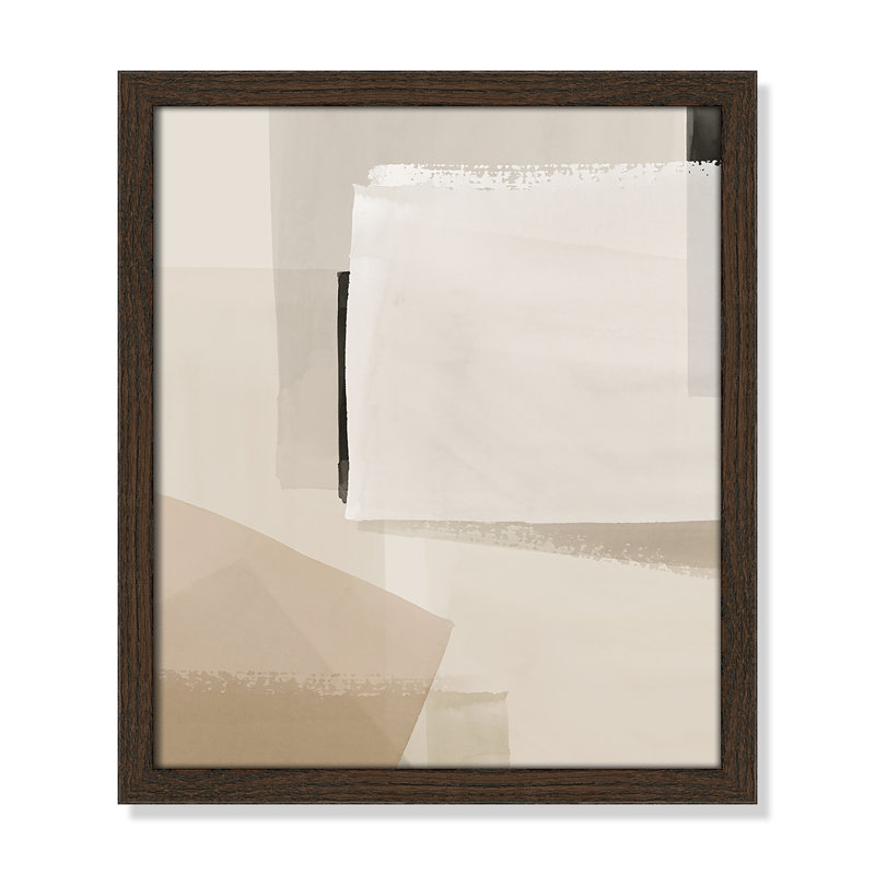 Imprimé calme et géométrique par Hazel J, L 13 po x H 15 po, Framed Print, Walnut Woodgrain