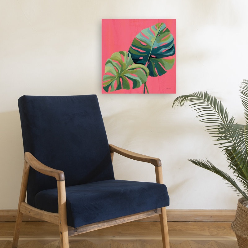 Island Botanica I Affiche murale abstraite et vibrante représentant une plante tropicale, H 18 po x l 18 po