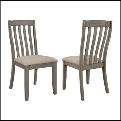 Ensemble de 2 chaises de salle à manger rembourrées gris côtier avec sièges confortables et design moderne pour des expériences culinaires élégantes