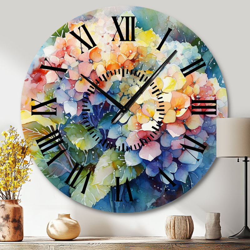 Horloge murale bleue et bleue, Grand