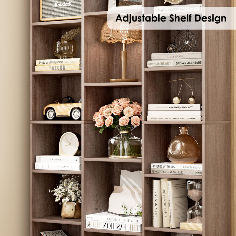 Tall Bookshelf 8 Tier Media Storage Tower Rack