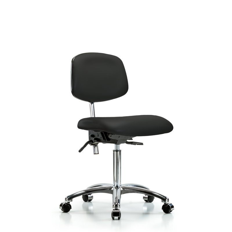 Chaise de travail Mia, Noir, Roulettes, Inclus