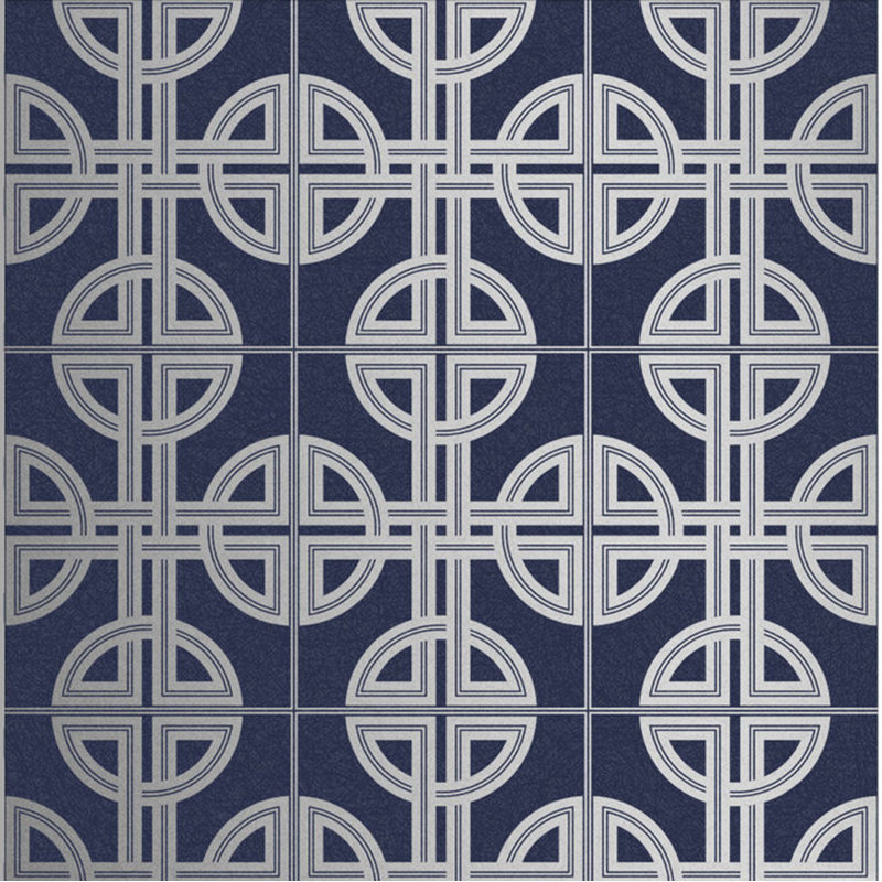 Asian Geometric Metallic Wallpaper Roll, Sky