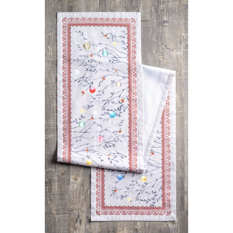 100% Cotton Christmas Table Runner, 72" x 14.5"