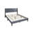 Queen Velvet Bed with Geometric Headboard, Modern Platform Frame