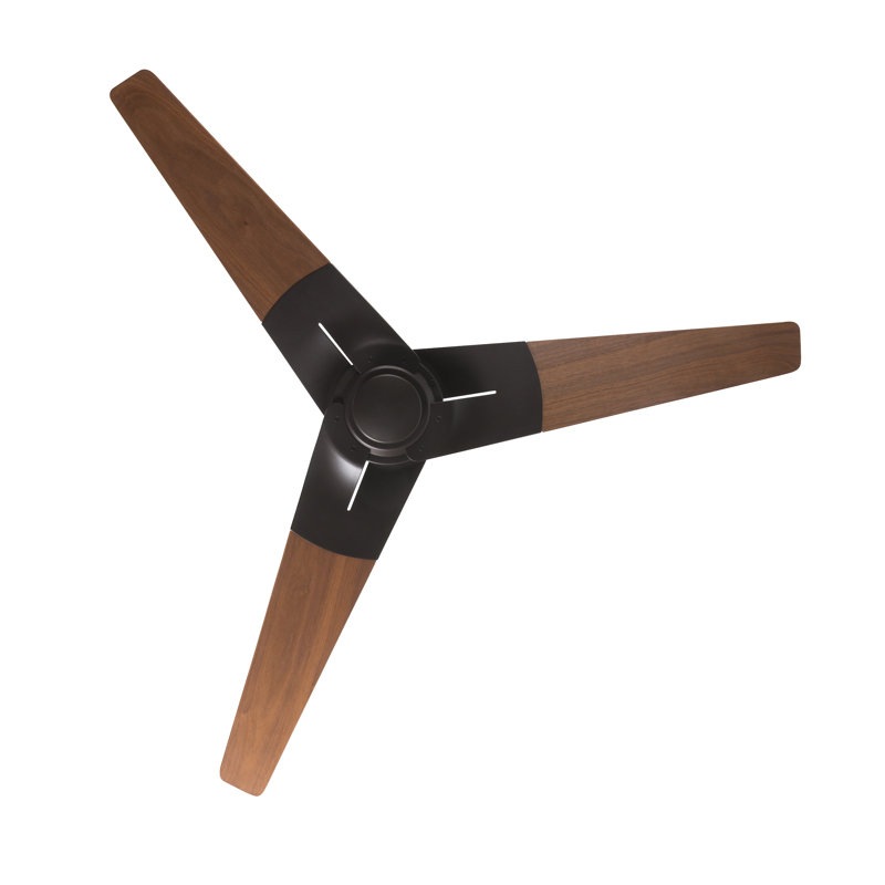 Torsion LED Downrod Ceiling Fan, Dark Bronze, Mahogany, Fan Speed and Light Control (3-wire)