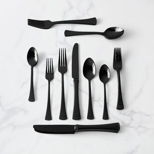 Elyon Lea Matte Black 20-Piece Flatware Set, Stainless Steel, Thin Handles,  Service For 4