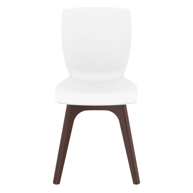 Chaise d'appoint Saranna, Blanc / Brun