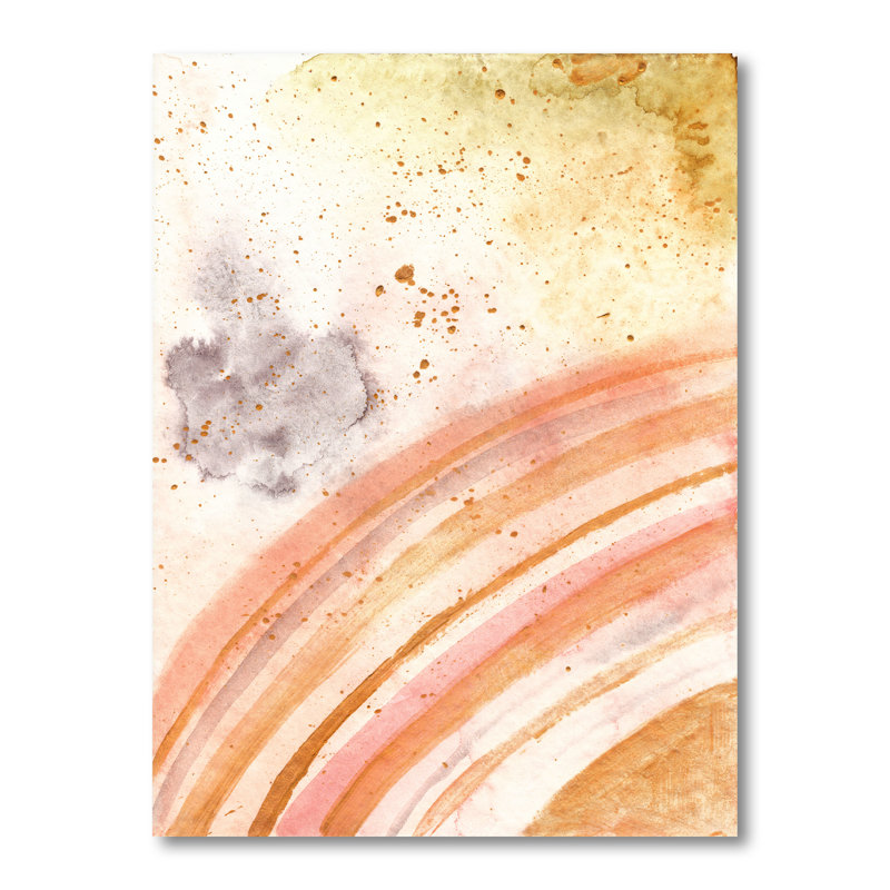 «Pastel Green Orange Marble Art Ripples», reproduction sur toile, H 40 po x l 30 po x P 1,5 po, Toile tendue