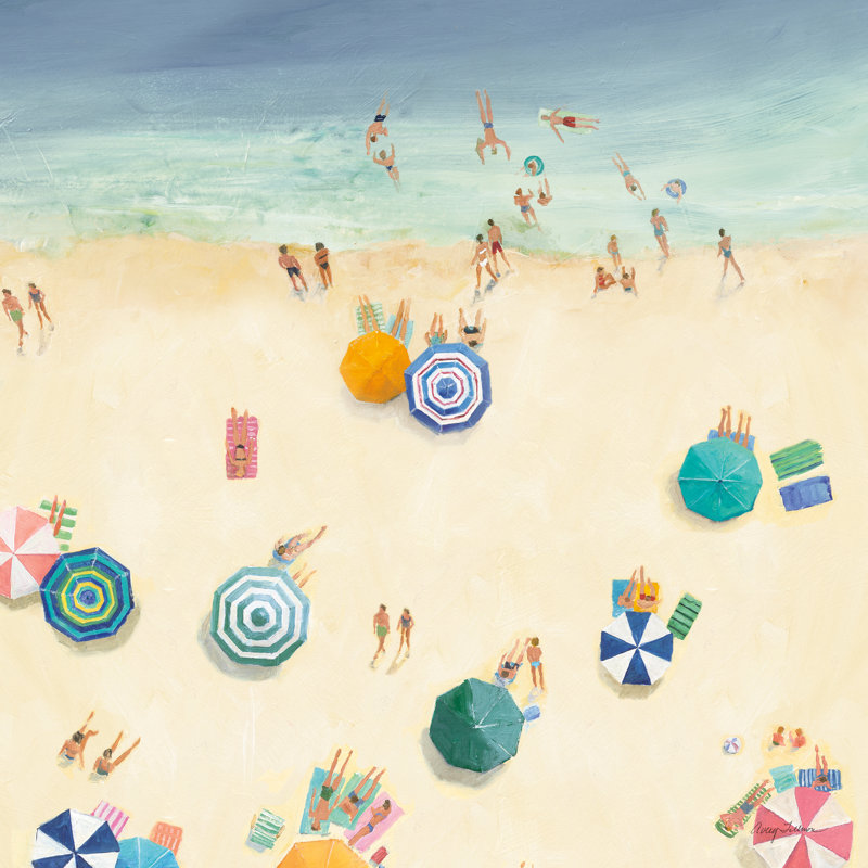 «Summer Beach Fun II Bright Crop», impression, H 12 po x l 12 po, Non, Cadre flottant noir