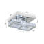 2-Light 24cm Square Crystal Celling Light