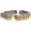  Ensemble de salon de jardin gris, bois naturel-75280726-117204291