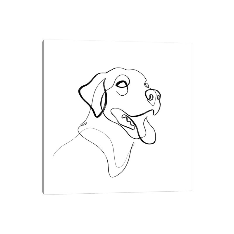 Black And Brown Lab Dog by Dane Khy - Wrapped Canvas Painting, 45.72 cm H x 45.72 cm W