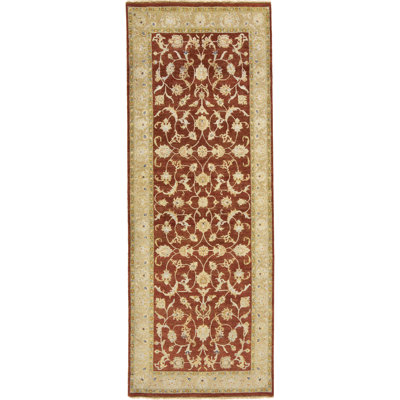 Hand Knotted Oriental Area Rug in Rust/Beige