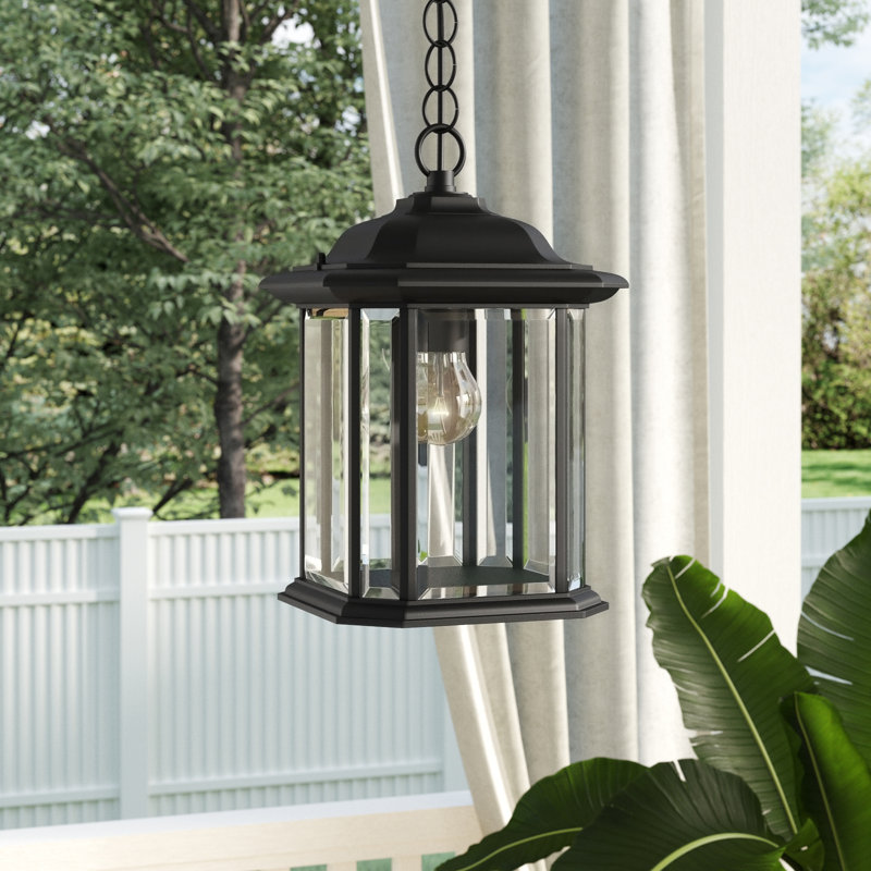 Kent One Light Outdoor Pendant from Generation Lighting , Black