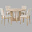 Ensemble repas 47 po pour 4 personnes, table + 4 chaises en lin, base croisée, capacité de 330 lb, 5 pièces-1978721319