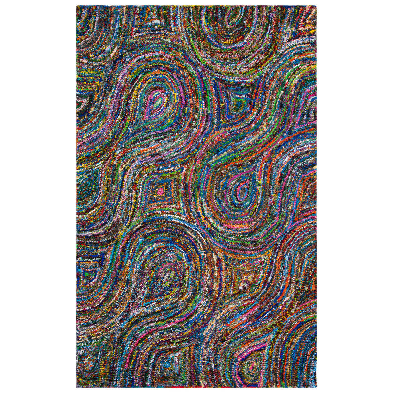 Hanningt Hand Tufted Cotton Abstract Rug, Rectangle 8' x 10'