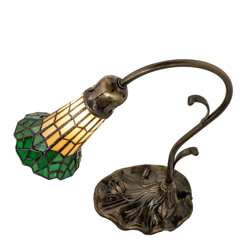 Aveley Arched Table Lamp, Amber/Green
