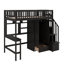 Lit mezzanine simple avec bibliothèque intégrée et tiroirs de rangement-114446982