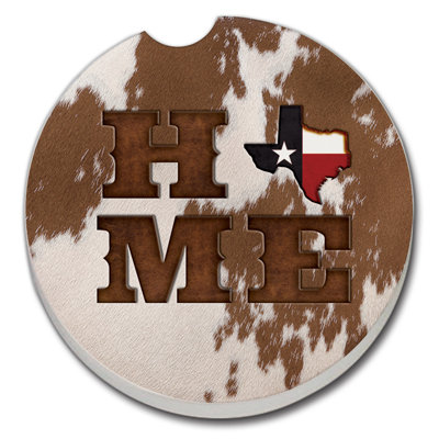 Ensemble de sous-verres East Urban Home Texas Cowhide Home