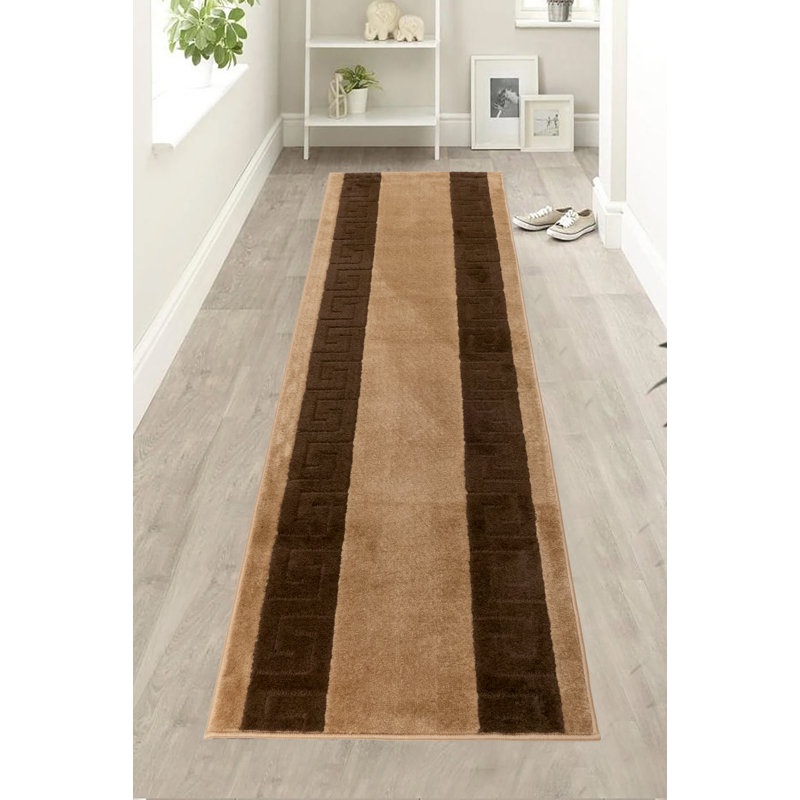 Tapis antidérapants à poils longs beige sur mesure, Tapis de couloir 3 pi x 5 pi