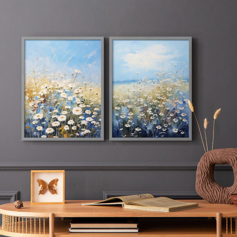 Impression encadrée FLORAL Series I-Premium - prête à être accrochée - aucun clou requis - aucun clou requis, Vert