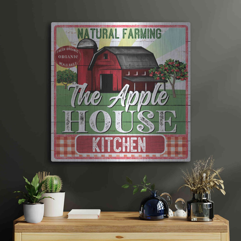 «The Apple House Kitchen» par Mollie B, art mural en métal, H 24 po x l 24 po