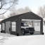 12Ft. L 20 pi. Garage d'extérieur robuste D - Grand abri d'auto avec fenêtres respirantes