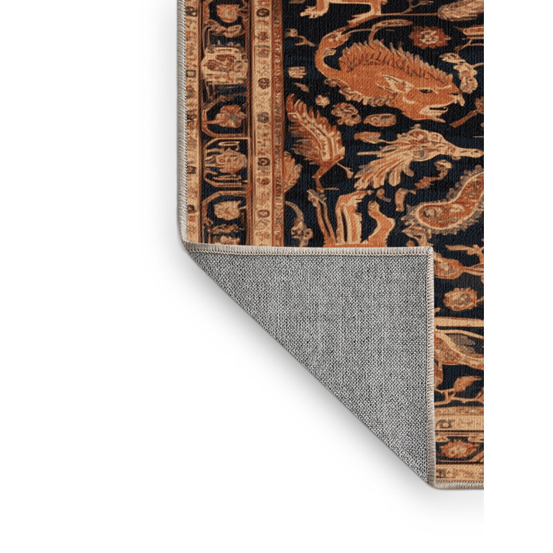 Tapis brun lavable à la machine, Rond 6 pi